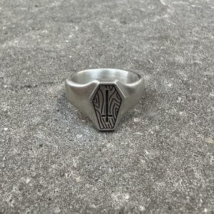 Engraved Coffin Ring